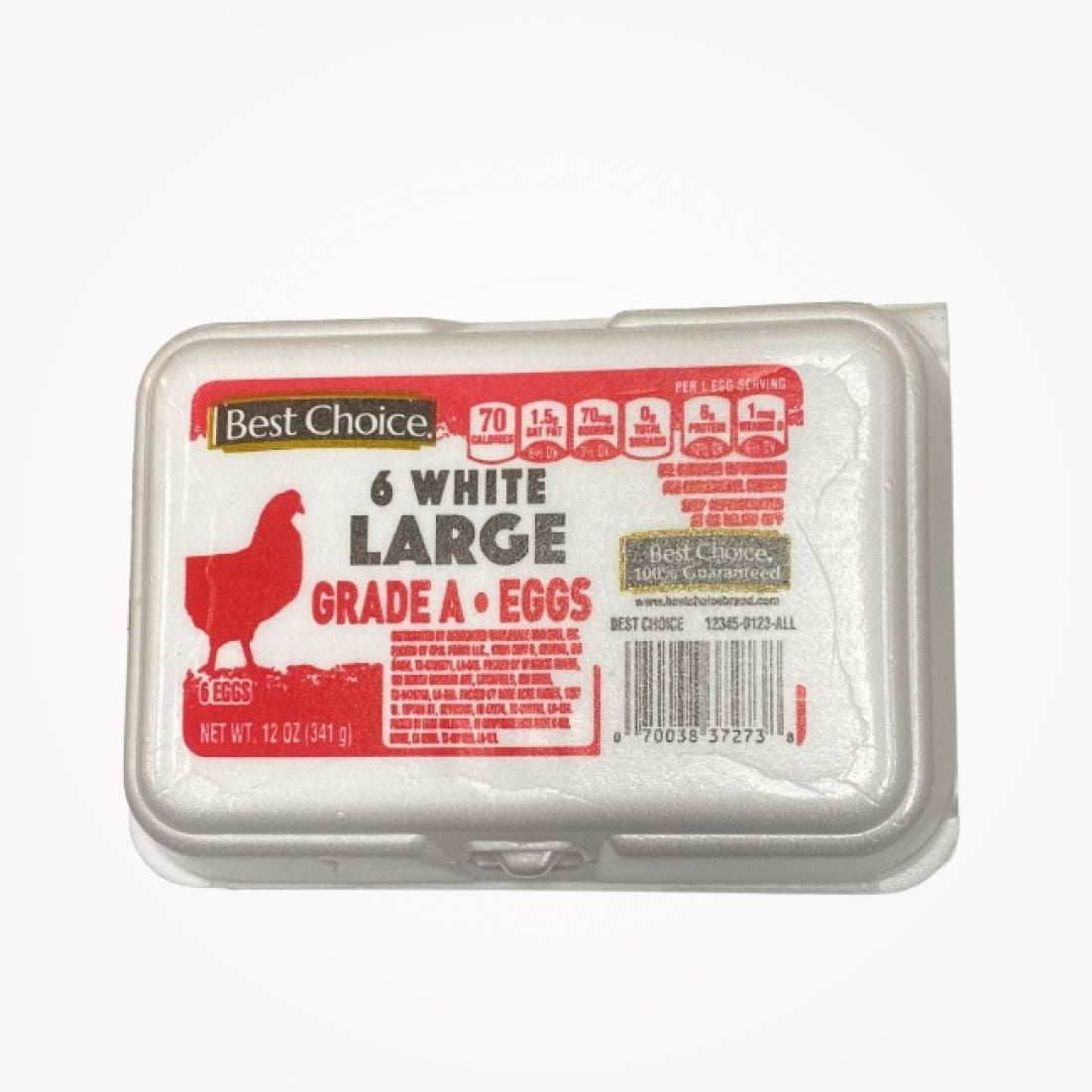 BEST CHOICE 6 WHITE LARGE GRADE A EGGS 341g -(Store pickup only)