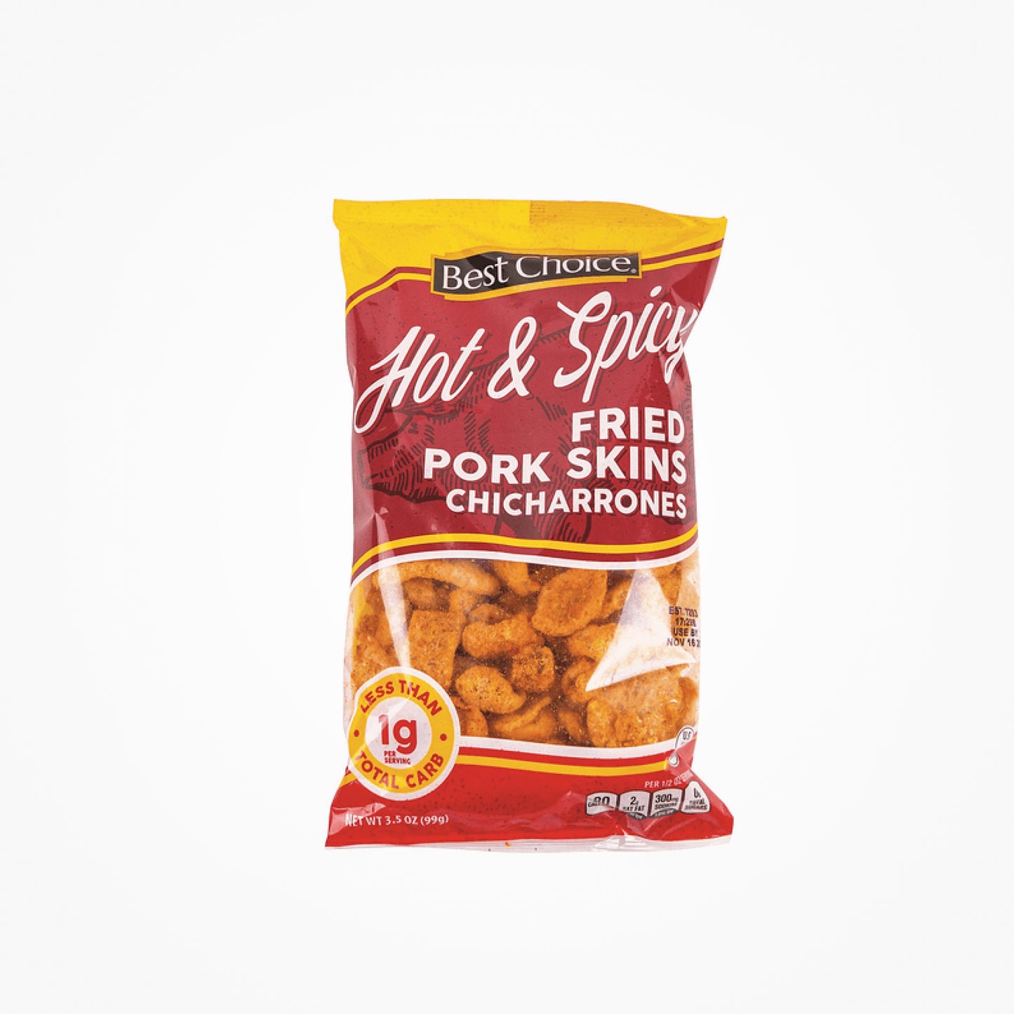 BEST CHOICE HOT & SPICY FRIED PORK SKINS CHICHARRONES