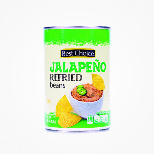 BEST CHOICE JALAPENO REFRIED BEANS-453G