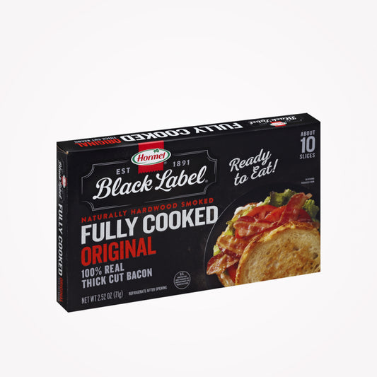 BLACK LABEL FULLY COOKED ORIGINAL 100% REAL THICK CUT BACON