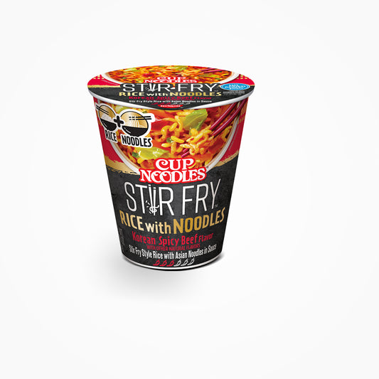 CUP NOODLES STIR FRY RICE WITH NOODLES KOREAN SPICY BEEF FLAVOR