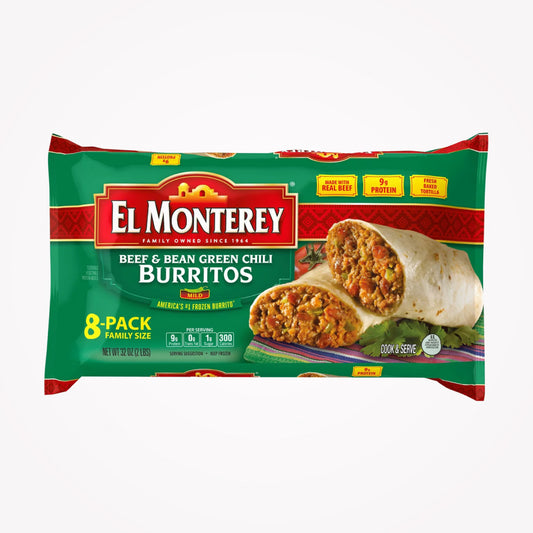 EL MONTEREY BEEF & BEAN  GREEN CHILI BURRITOS