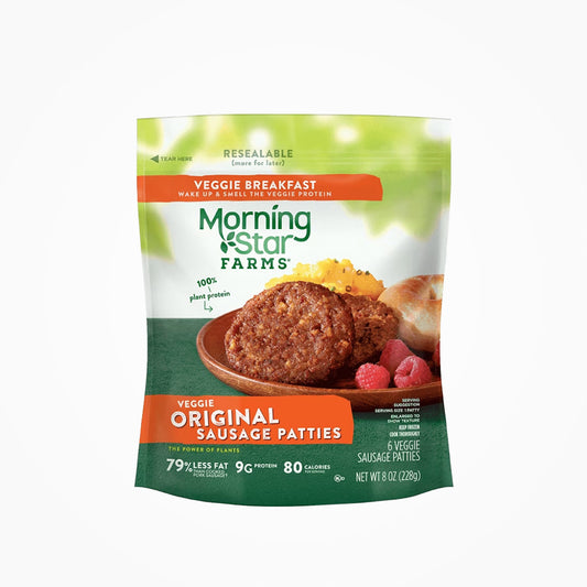 MORNINGSTAR FARMS VEGGIE ORIGINAL SAUSAGE PATTIES 8oz -(Store pickup only)